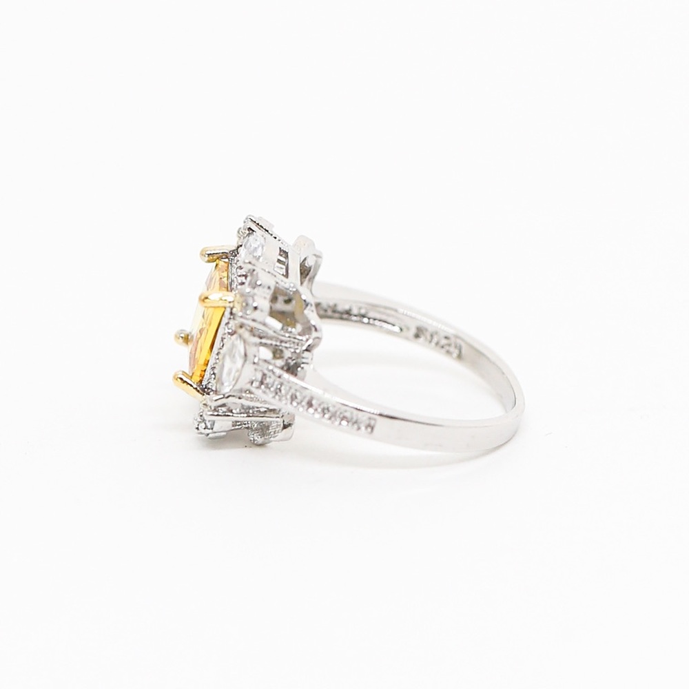 18k Gold Dipped Yellow Pink Topaz Engagement - Picture 6 of 12